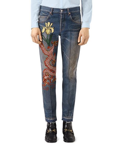 gucci jeans dragon|gucci tapered jeans.